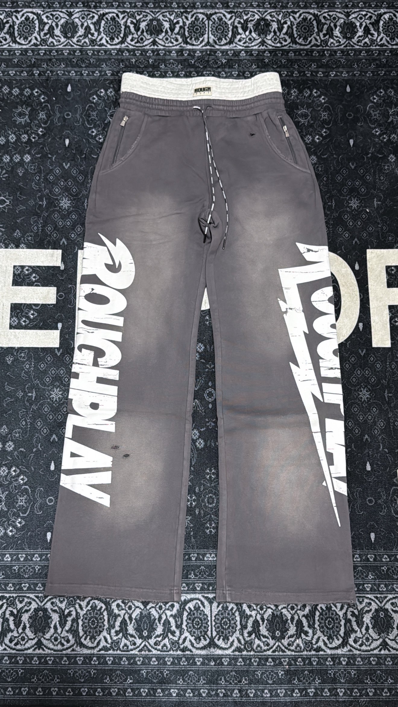 Roughplay Grey & White Sweatpants