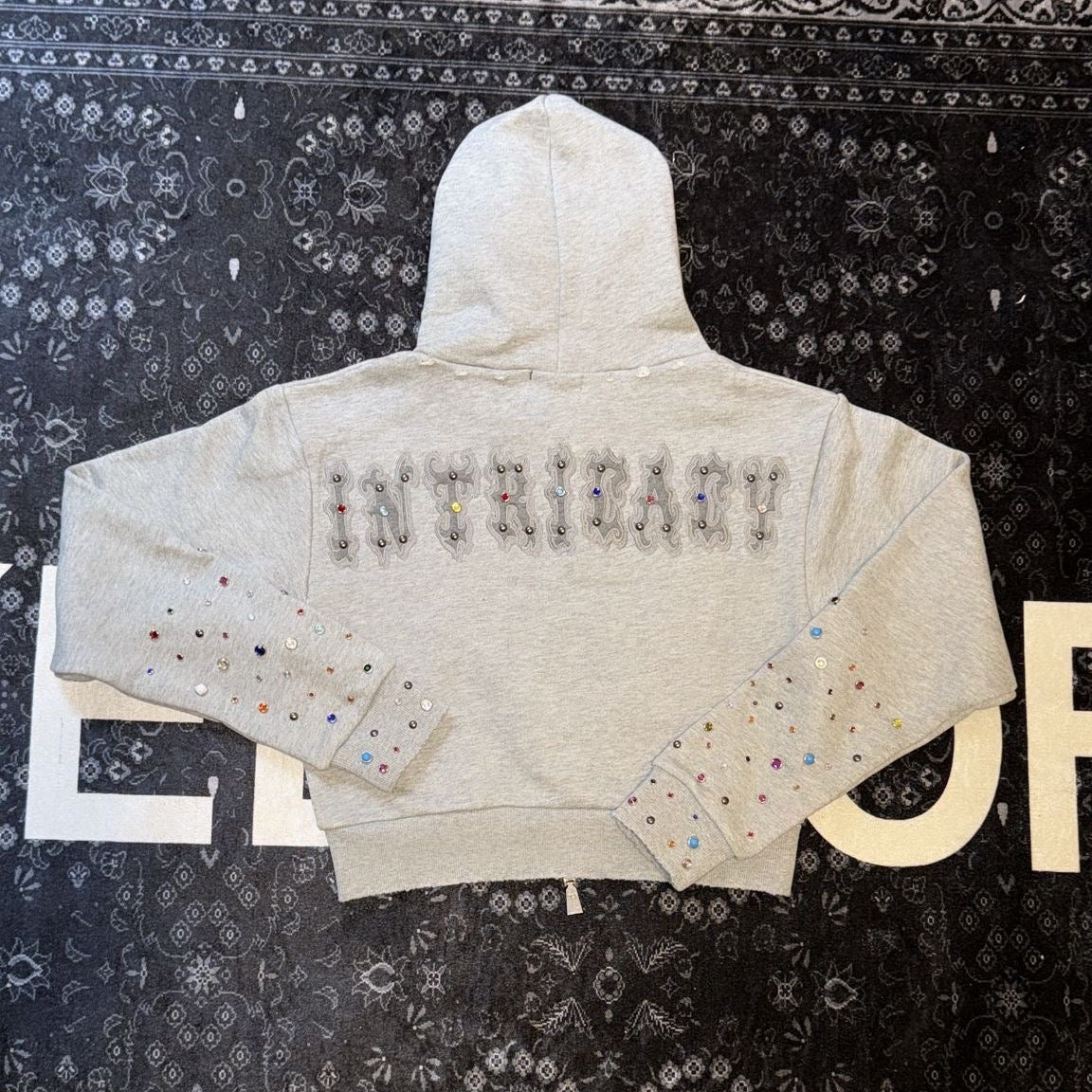 Lost Gray Rhinestone Hoodie