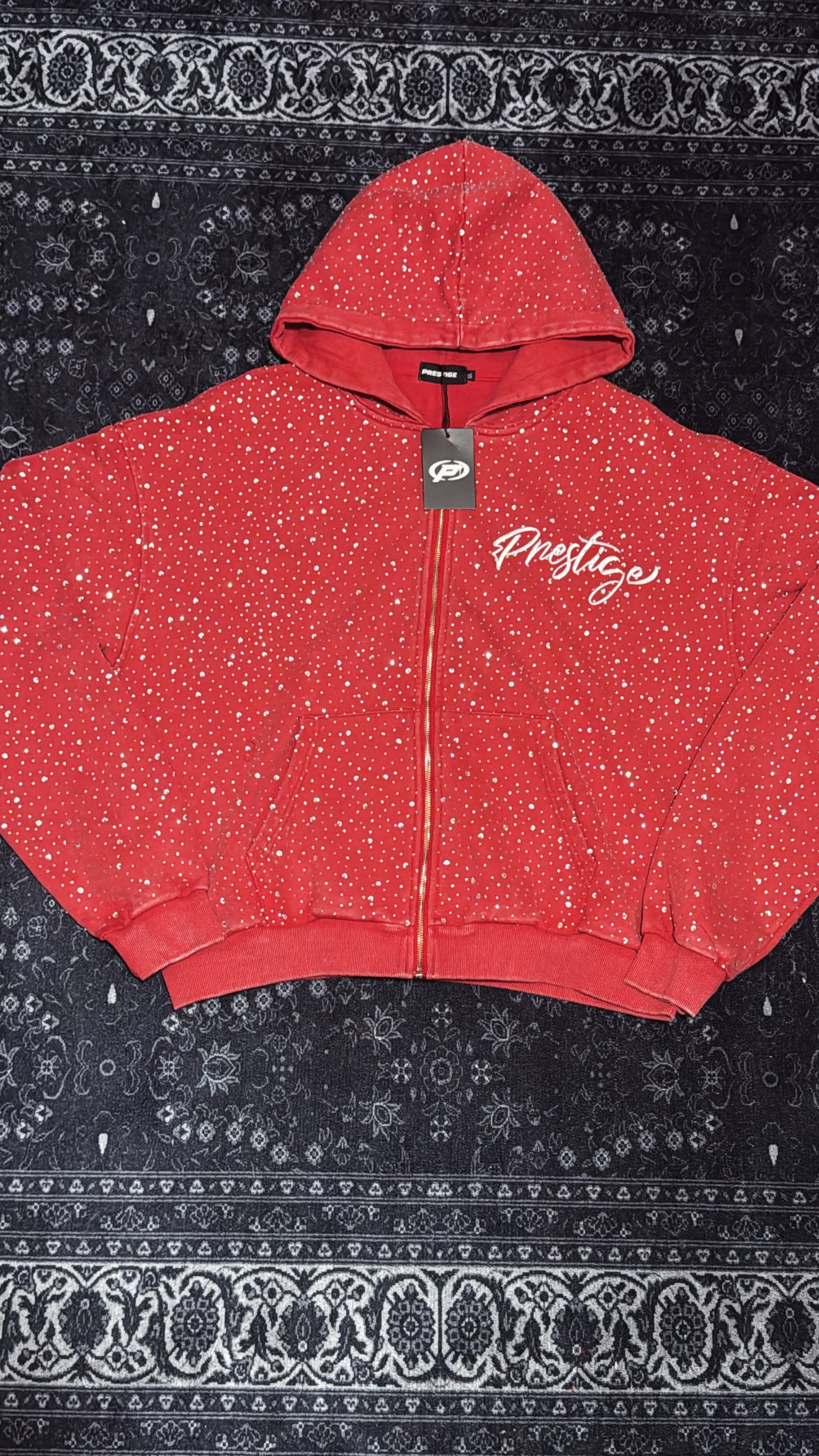 Prestige Rhinestone Red Hoodie