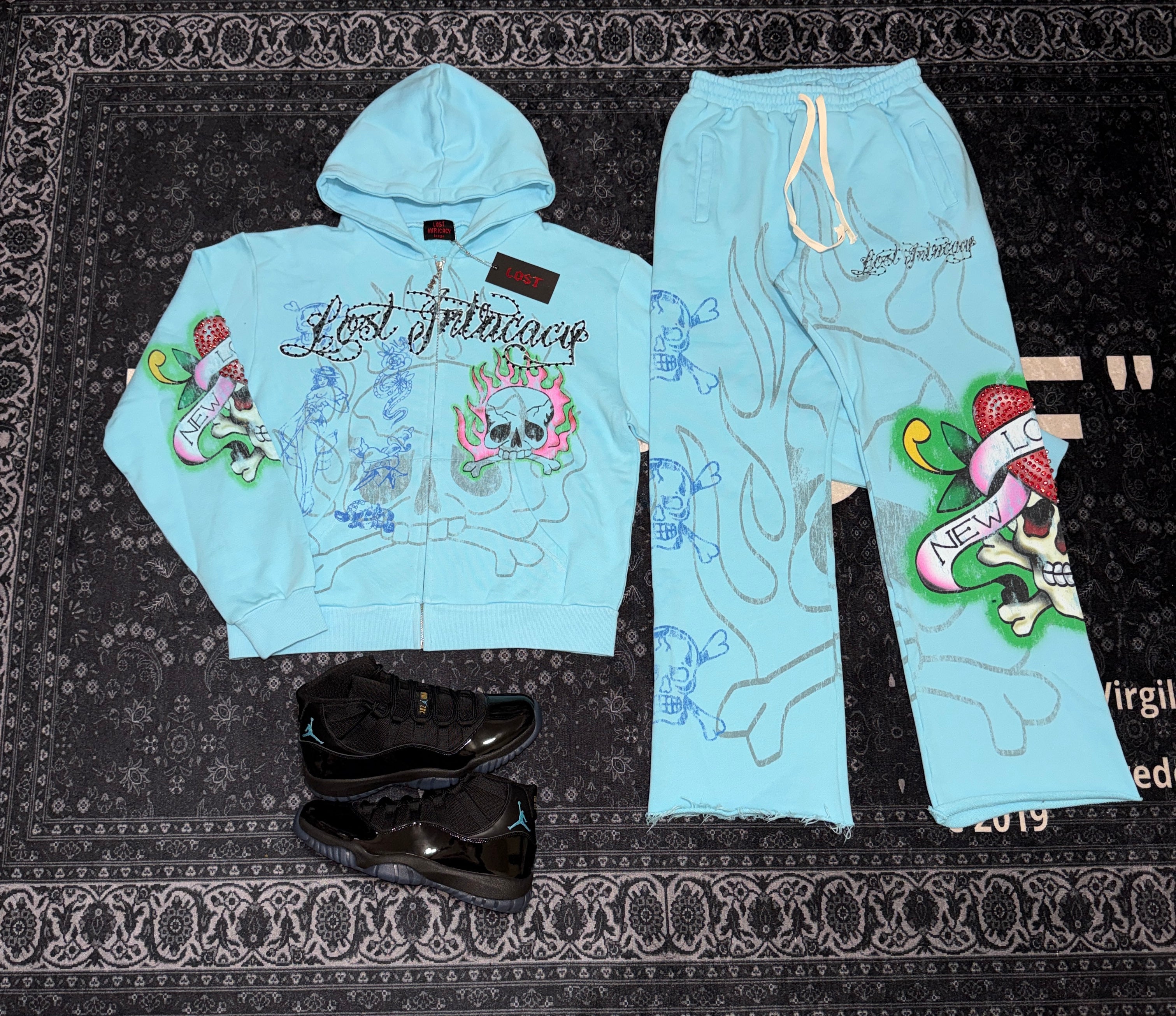 Lost "Ed Hardy" Sky Blue Sweatsuit