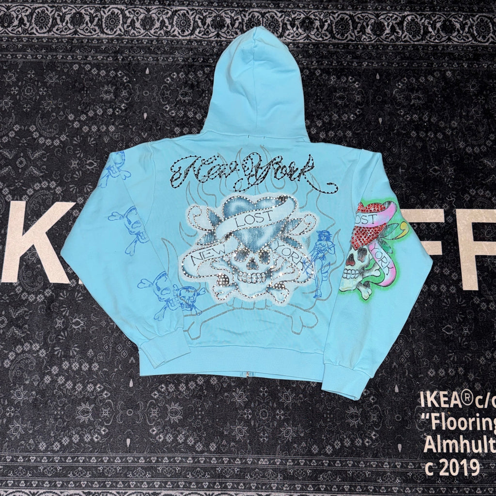 Lost "Ed Hardy" Sky Blue Hoodie