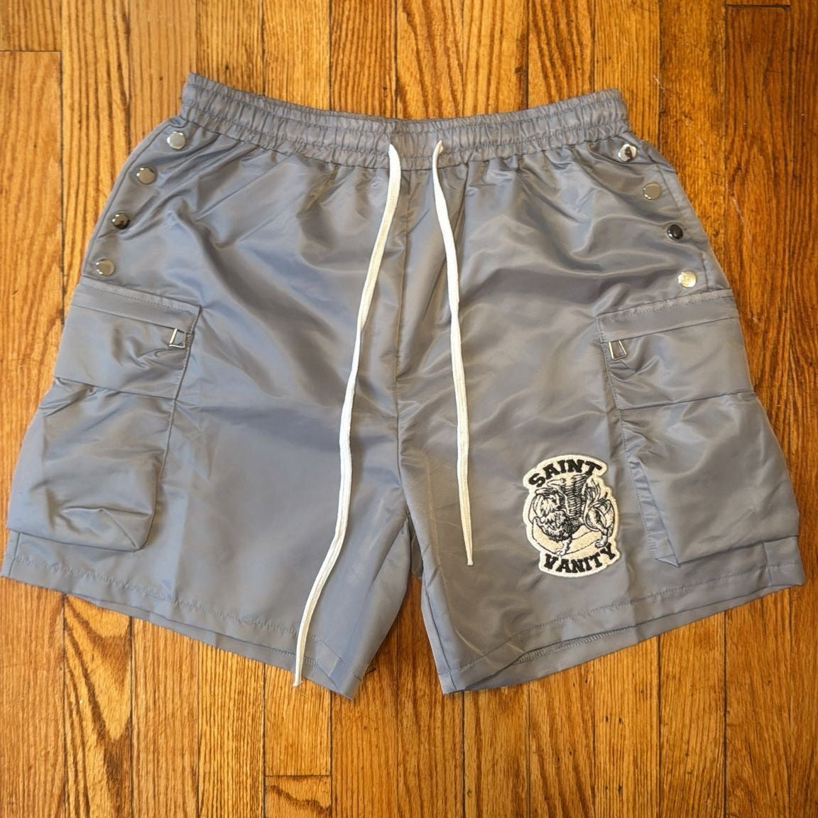 Saint Vanity Gray Nylon Shorts